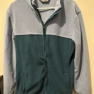 Primark Men's Two-Tone Full-Zip Fleece - Light Blue & Teal Green